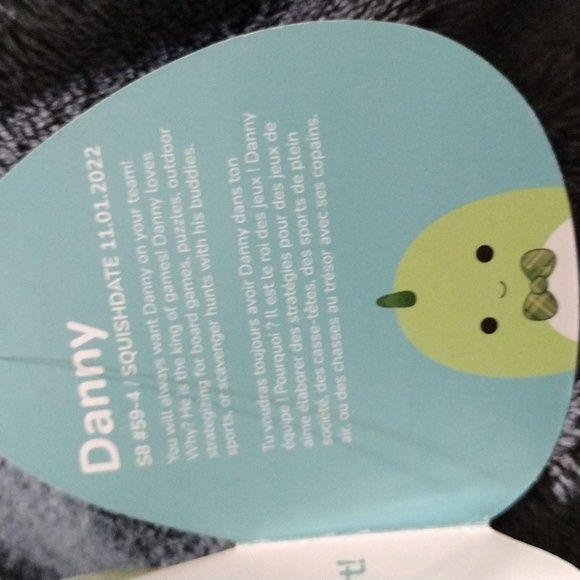 NWT Danny Dinosaur Squishmallow 8 inch (RFL) - Picture 3 of 4